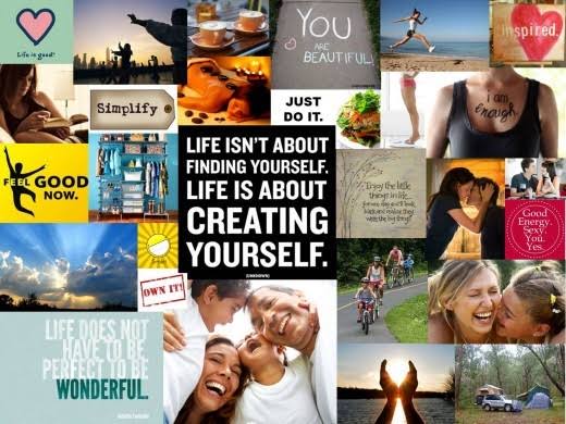 A vision board is different than making resolutions or setting goals. -  Thriving Spaces